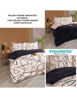 ETE HOMETEX ÇİFT KİŞİLİK LÜX WELSOFT YORGAN 195X215CM EFEKT ANTRASİT 8696474231963